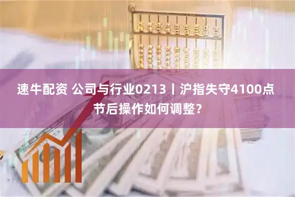 速牛配资 公司与行业0213丨沪指失守4100点 节后操作如何调整？